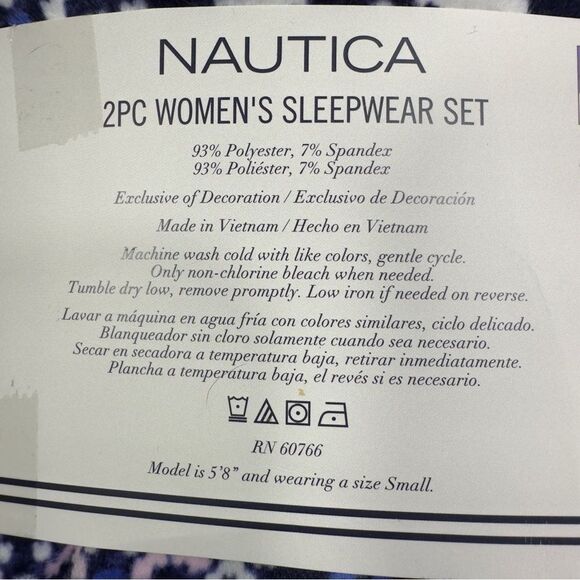 2PC NAUTICA SILKY STRETCH FLEECE SLEEPWEAR SET NWT MEDIUM 10-12 BLUE/WHITE - Picture 2 of 9